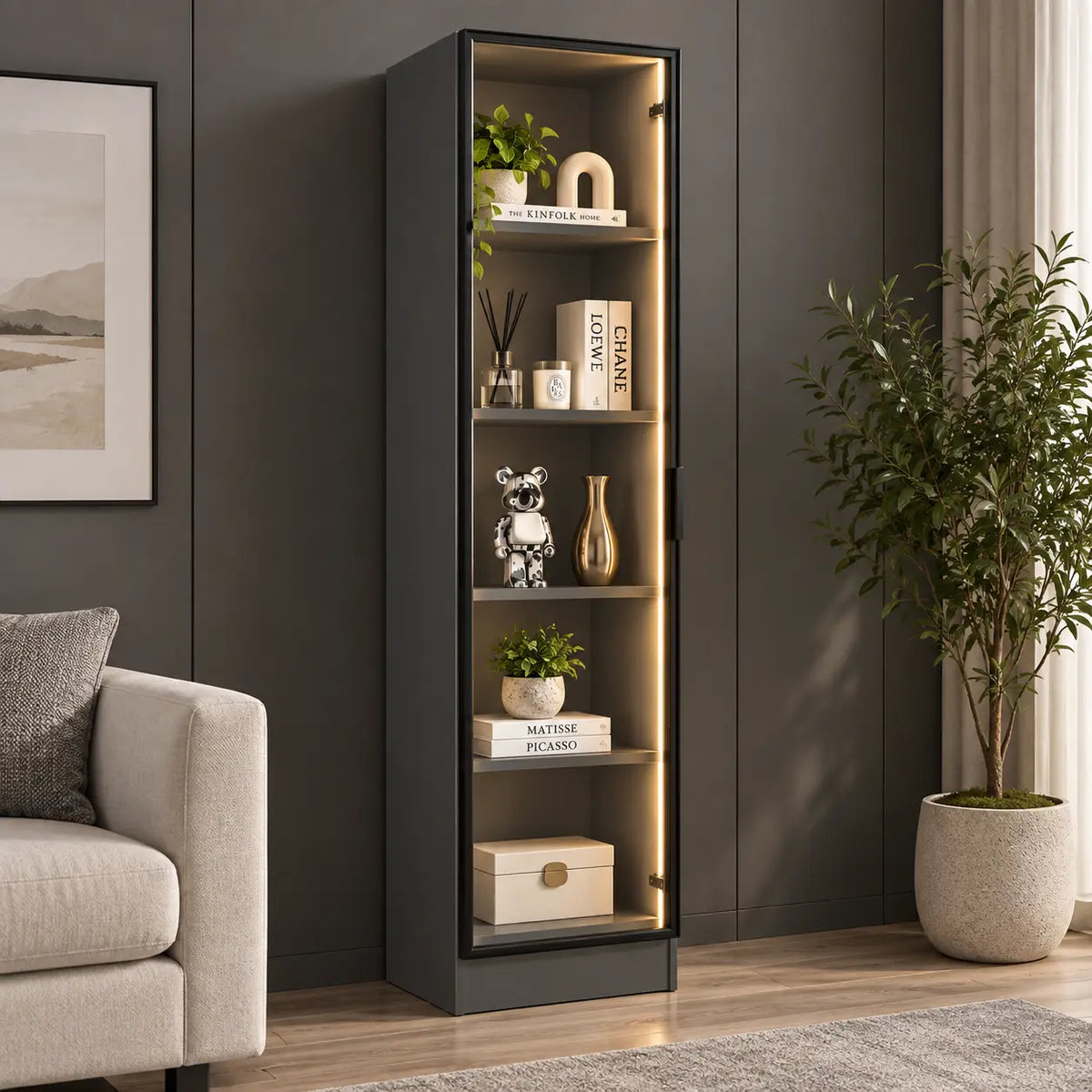 Oslin 1 Door Display Cabinet