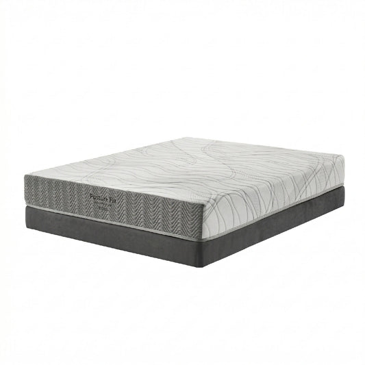 Mattress with gray and white pattern on a white background