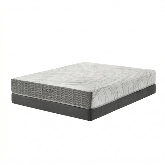 Mattress with gray and white pattern on a white background