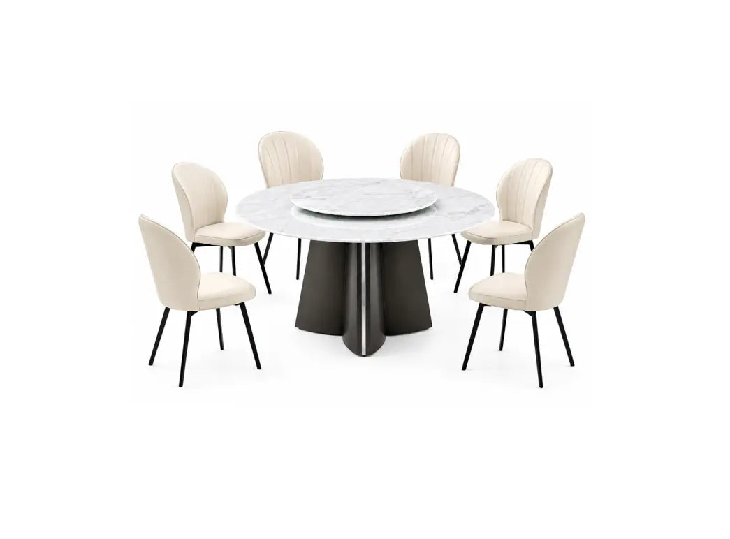 Rina Natural Marble Dining Set - TD Furniture