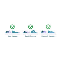 Illustrations of people sleeping on their side, back, and stomach with green checkmarks above them on a white background.
