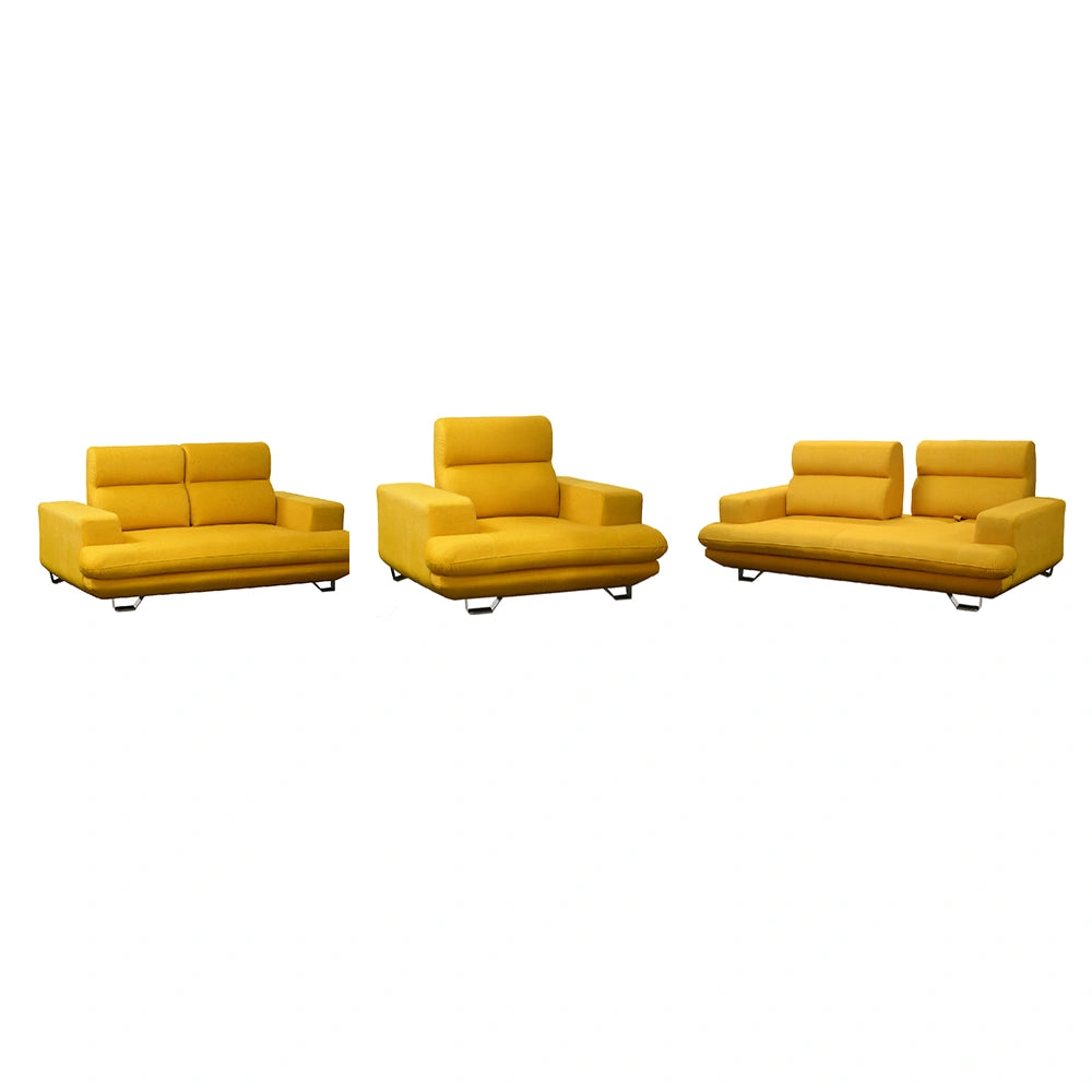 Set of yellow sofas on a white background