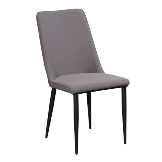 Gray chair with black legs on a white background
