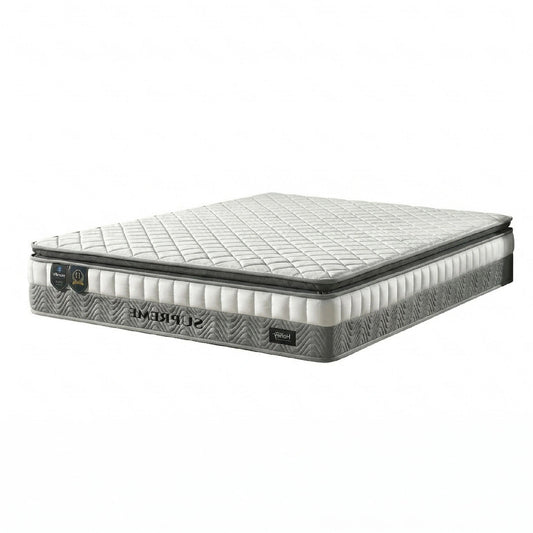 Gray and white mattress on a white background