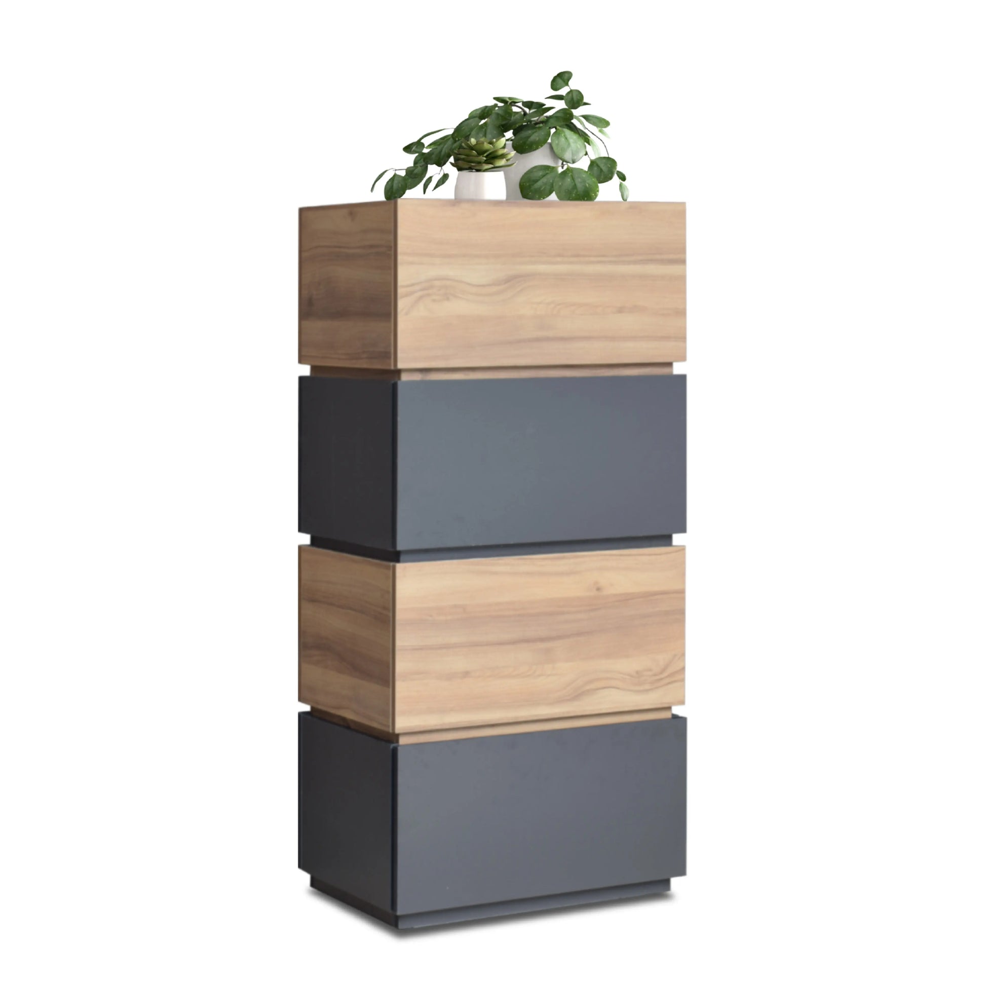 Leko 4-drawer compact side cabinet tallboy, TD Furniture Malaysia