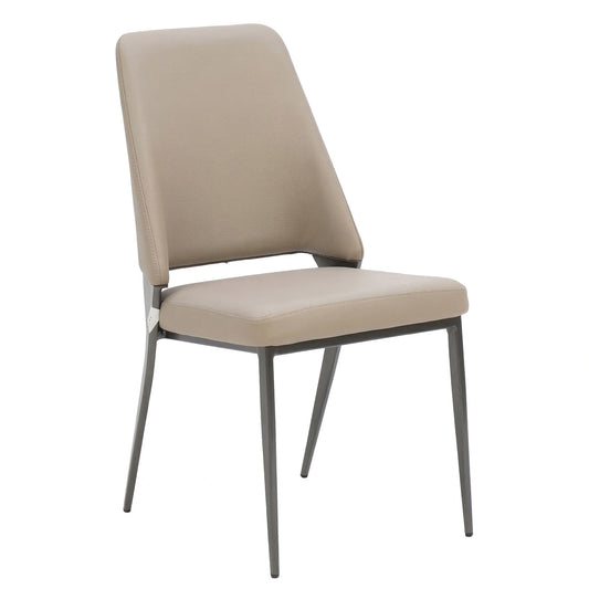 Beige chair with metal legs on a white background