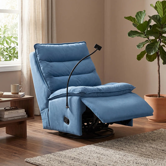 Tofu Rocking Recliner Sofa With Phone Holder