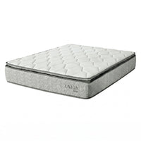 Gray cushion with black border on a white background