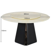 Round table with dimensions labeled on a white background