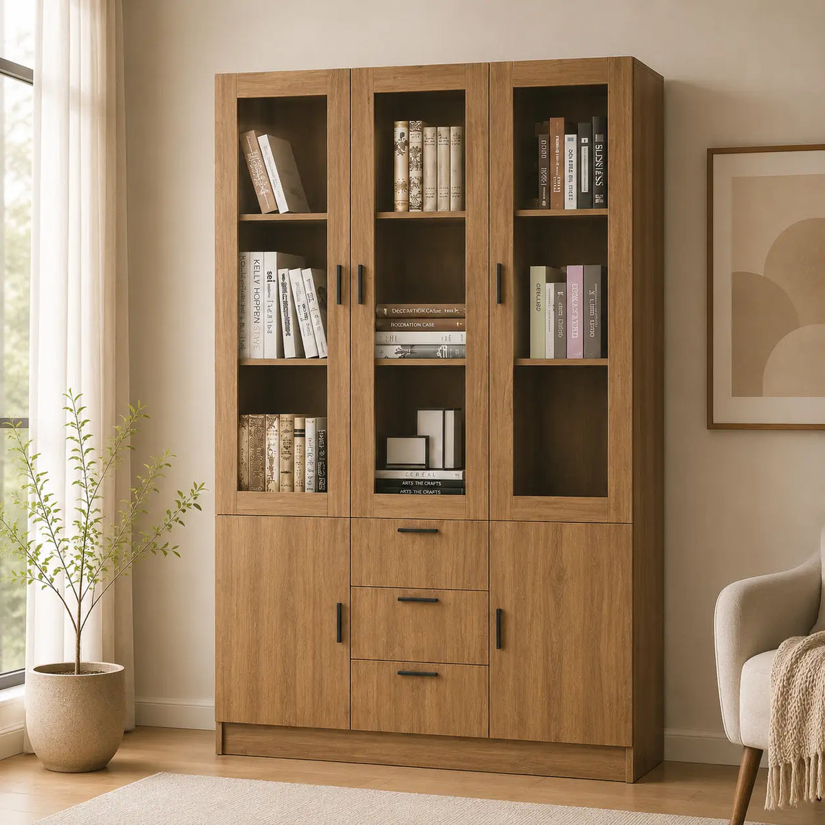 Vida 3 Door Book Cabinet