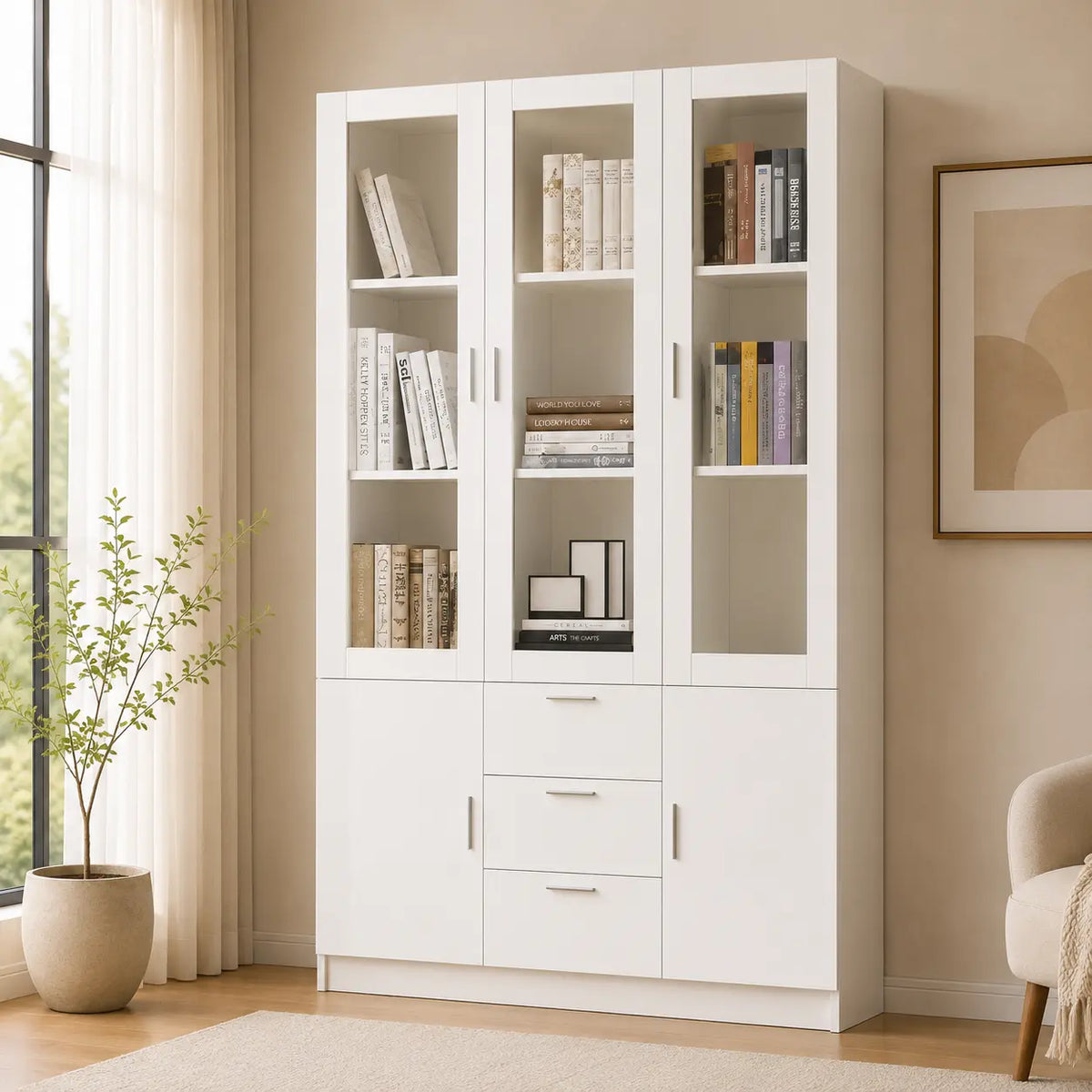 Vida 3 Door Book Cabinet
