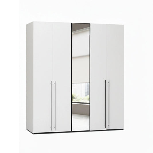 White wardrobe with sliding doors on a white background
