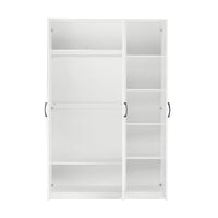 White wardrobe with sliding doors on a white background