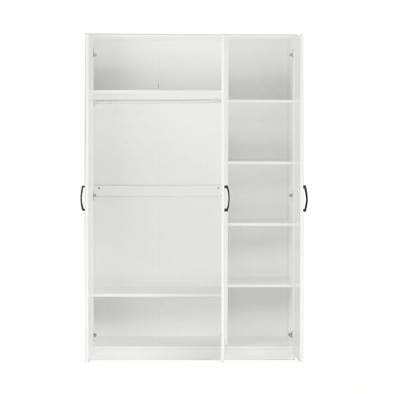 White wardrobe with sliding doors on a white background