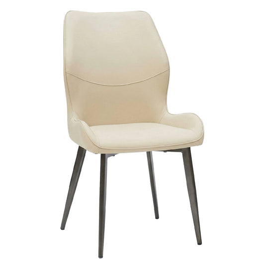 Beige chair with dark legs on a white background