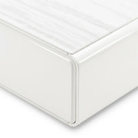 Close-up of a white mattress corner with a smooth finish
