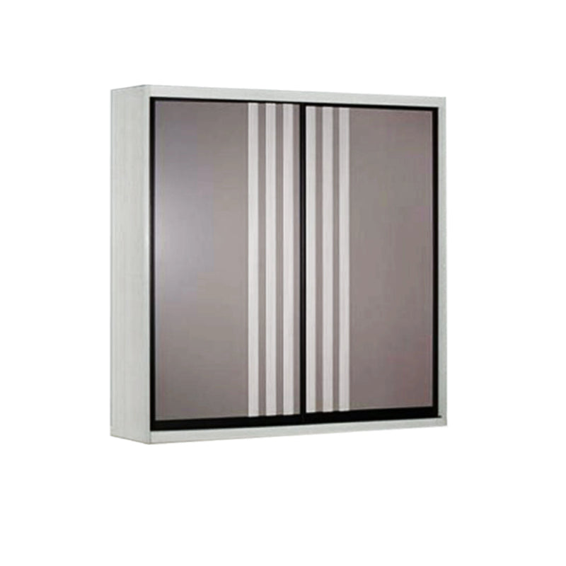 Sliding wardrobe with striped doors on a white background