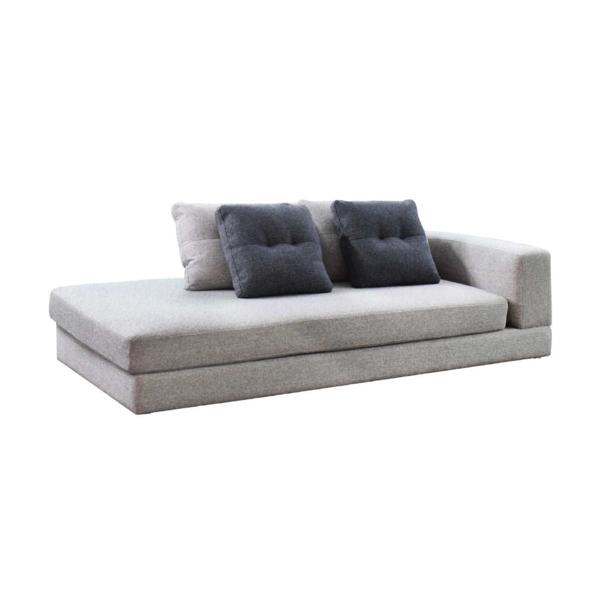 Gray sofa with three cushions