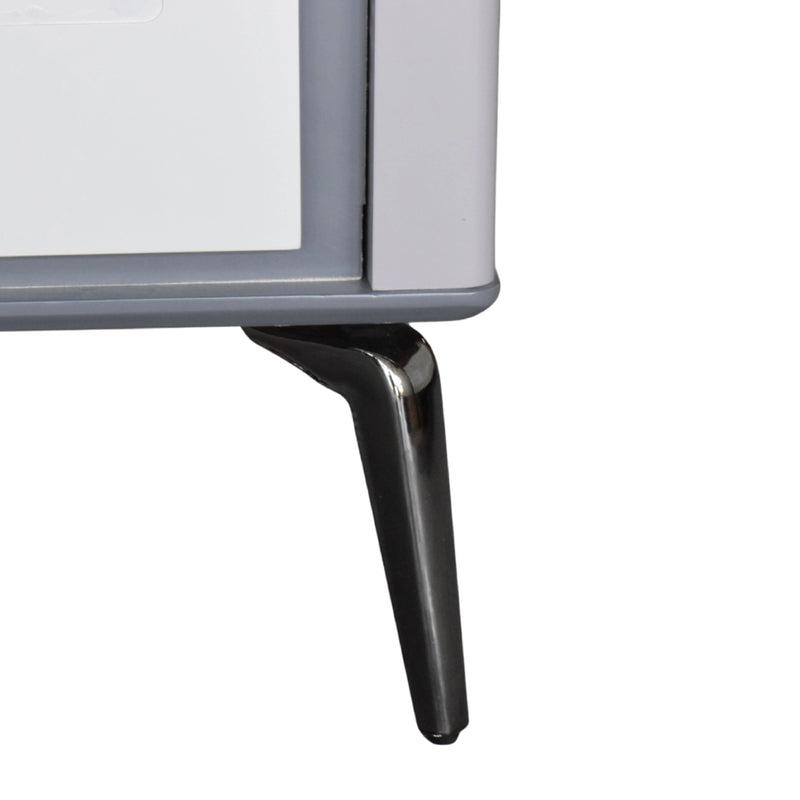 Close-up of a furniture leg on a white background