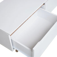 White geometric shelf with a minimalist design