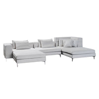 Liberty Modular L-Shape Sofa in Grey Fabric for Living Room