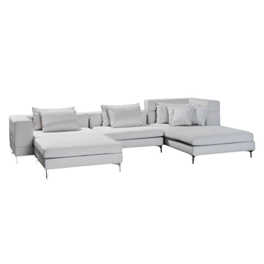 Liberty Modular L-Shape Sofa in Grey Fabric for Living Room