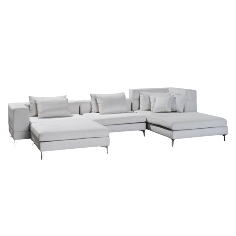 Liberty Modular L-Shape Sofa in Grey Fabric for Living Room