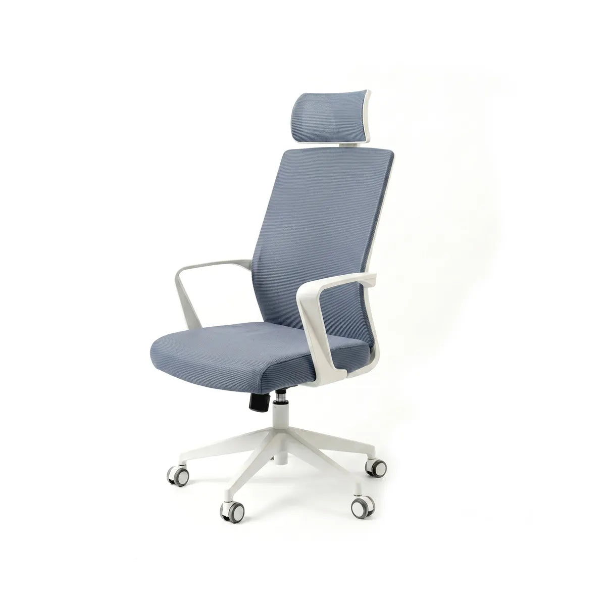 Blue office chair with white base