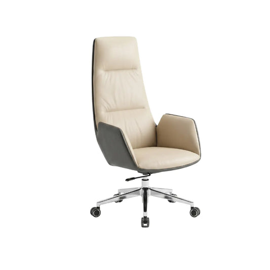 Beige office chair with a high backrest