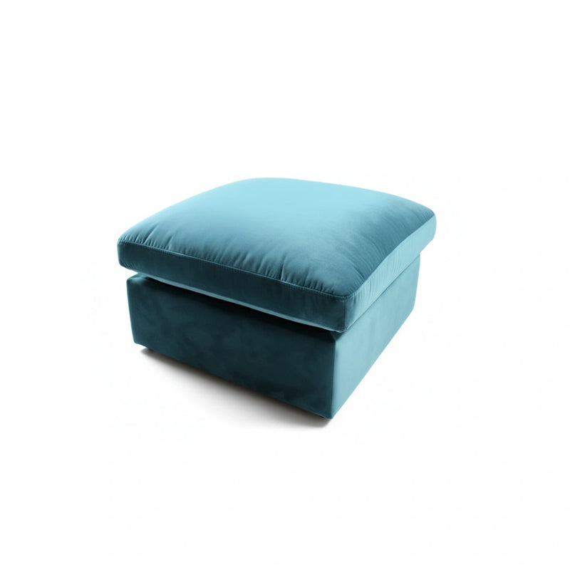 Blue ottoman on a white background